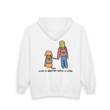 Life Is Better With A Dog -- Hike (Back Print) | Morewoof Full Zip Hoodie for Dog Lovers | Color Collection | Fall Collection