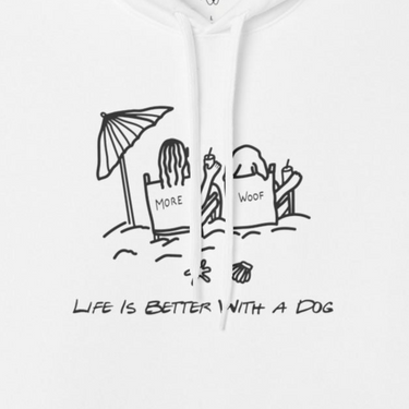 Life is Better with a Dog -- Beach | Softstyle Fleece Hoodie | Summer Collection