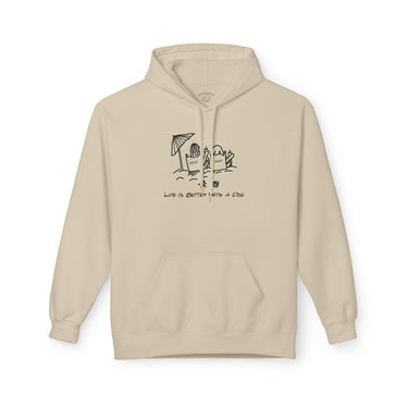Life is Better with a Dog -- Beach | Softstyle Fleece Hoodie | Summer Collection