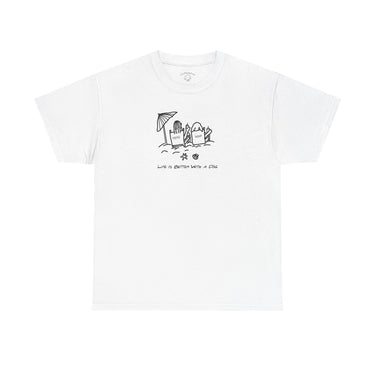 Life is Better with a Dog -- Beach| Soft Cotton Tee | Summer Collection | Life Is Better With A Dog Collection