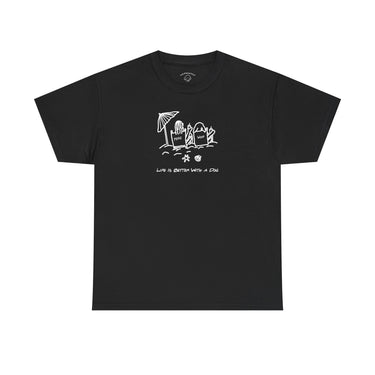 Life is Better with a Dog -- Beach| Soft Cotton Tee | Summer Collection | Life Is Better With A Dog Collection