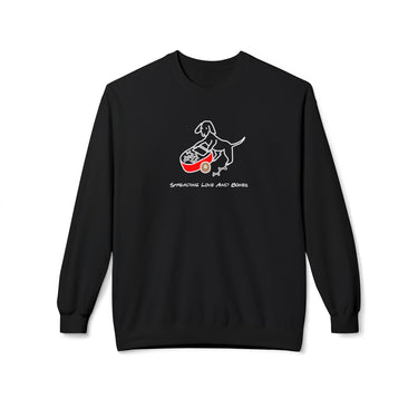 Spreading Love And Bones | Softstyle Fleece Sweatshirt for Dog Lovers | Color Collection