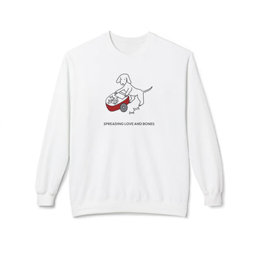 Spreading Love And Bones | Softstyle Fleece Sweatshirt for Dog Lovers | Color Collection