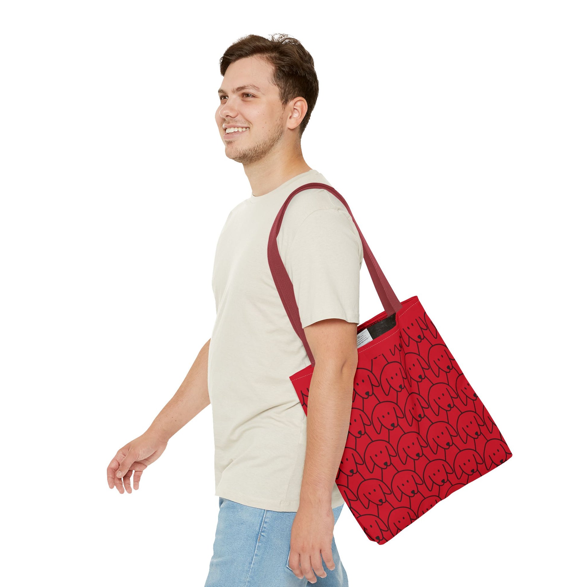 Playful Dog Pattern Tote Bag | 13", 16", 18"