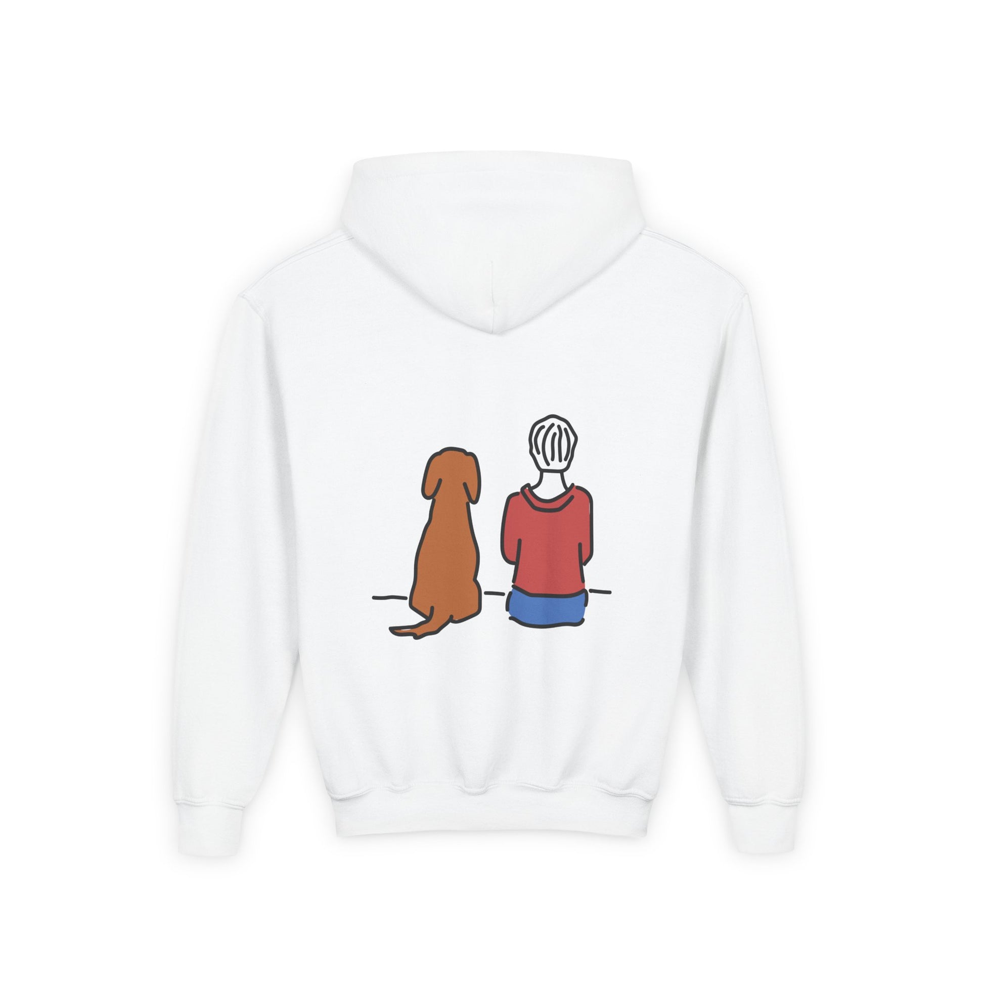 "Better Together" Youth Hoodie (Back Print Design) for Kids Who Love Dogs | Color Collection