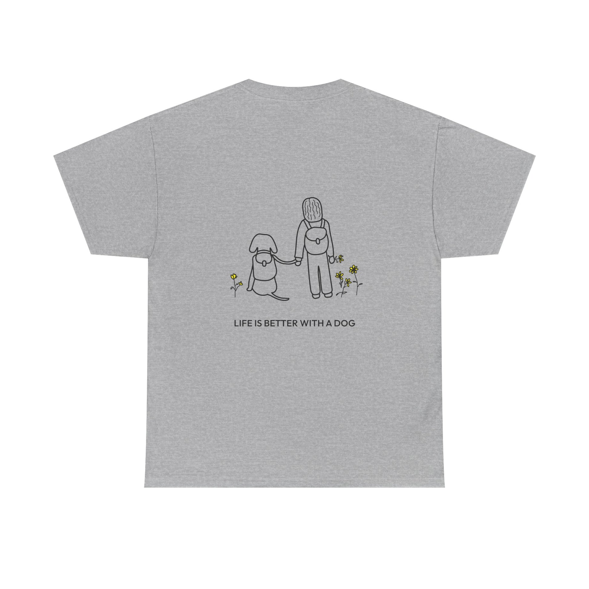 Life Is Better With A Dog -- Hiking (Back Print) | Soft Cotton Tee | Life Is Better With A Dog Collection