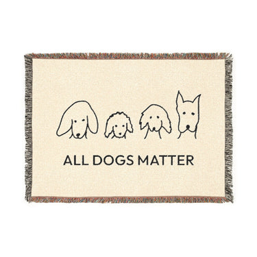 All Dogs Matter Woven Throw Blanket