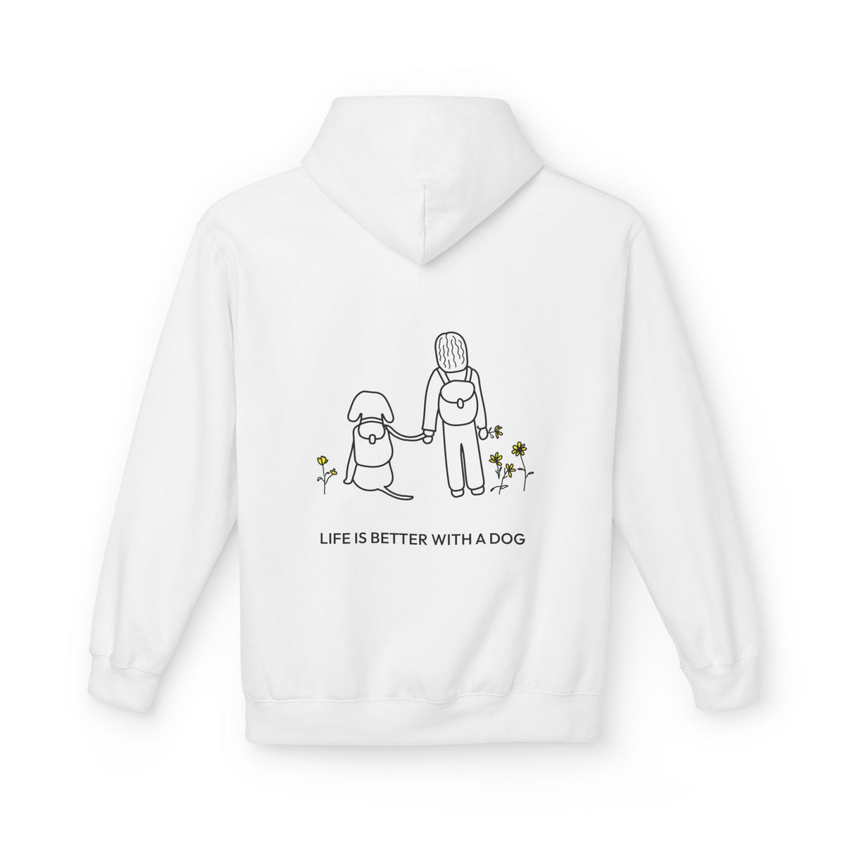 Life Is Better With A Dog -- Hiking (Back Print) | Soft Fleece Hoodie | Life Is Better With A Dog Collection