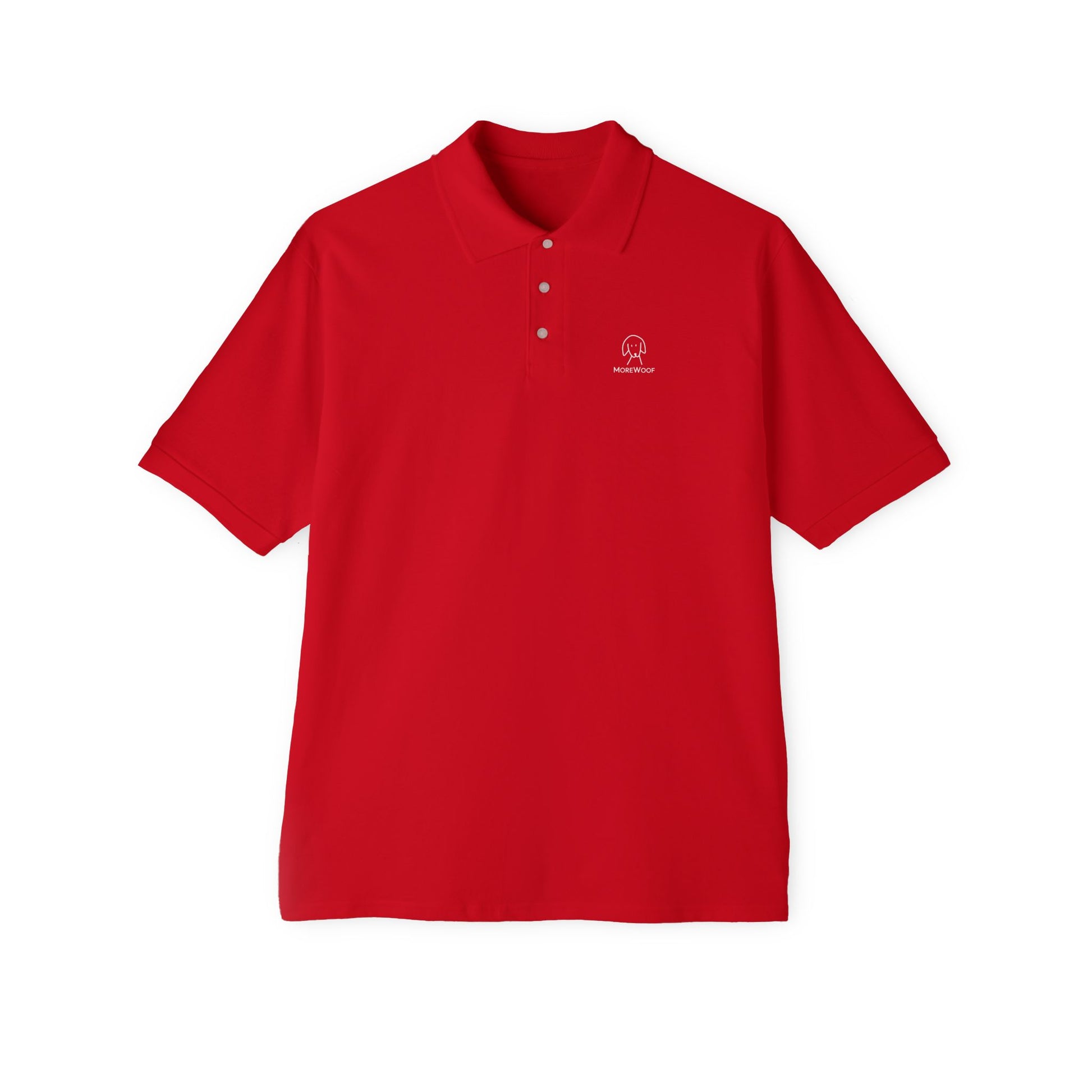 Classic Logo polo shirt in True Red, featuring a small dog head icon