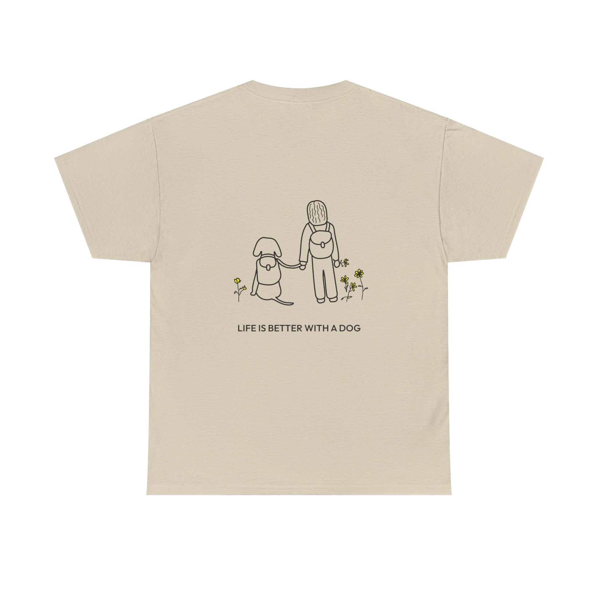 Life Is Better With A Dog -- Hiking (Back Print) | Soft Cotton Tee | Life Is Better With A Dog Collection