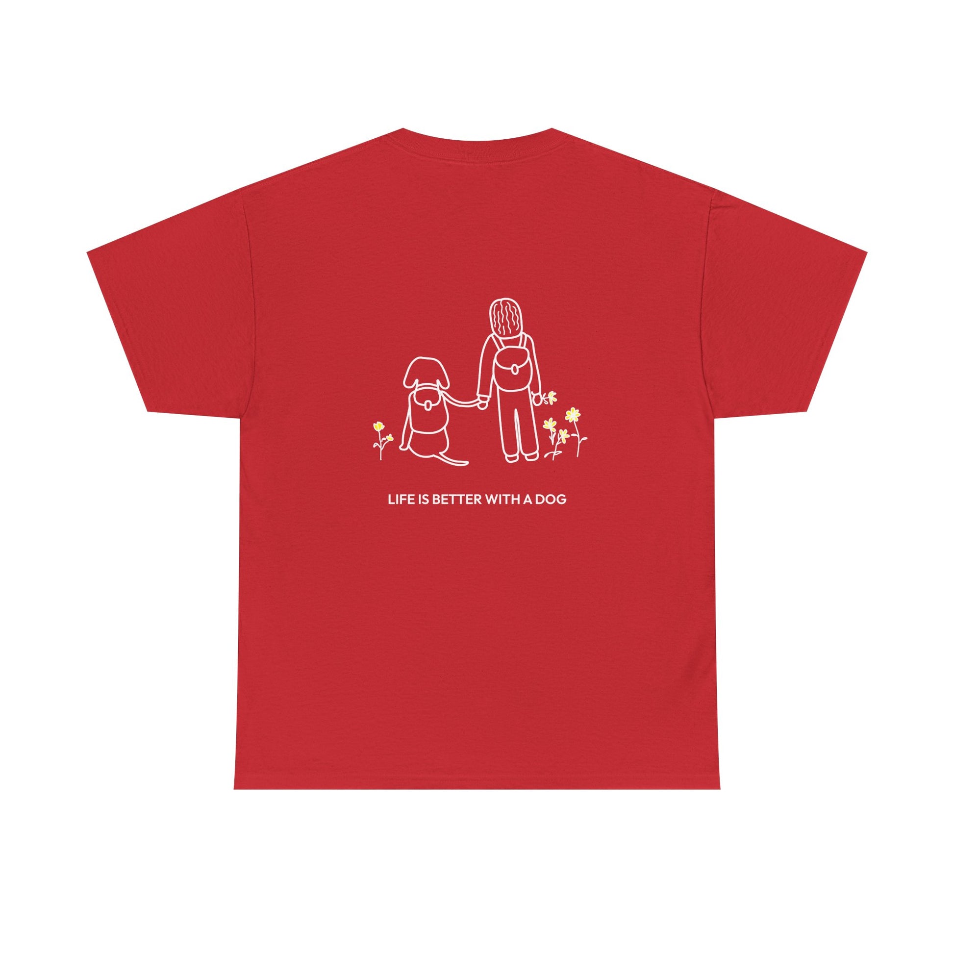 Life Is Better With A Dog -- Hiking (Back Print) | Soft Cotton Tee | Life Is Better With A Dog Collection