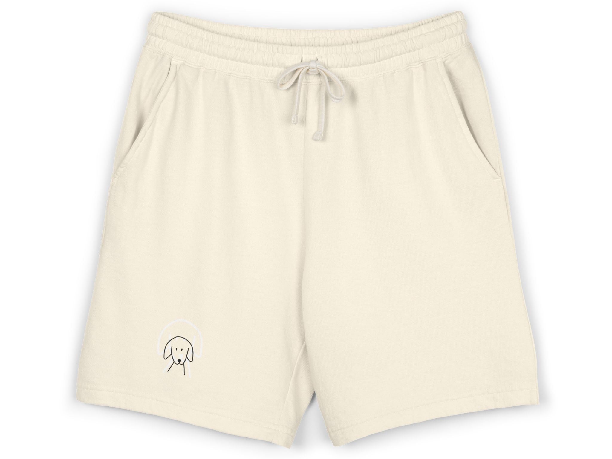 MoreWoof Lightweight Fleece Sweat Shorts in Ivory