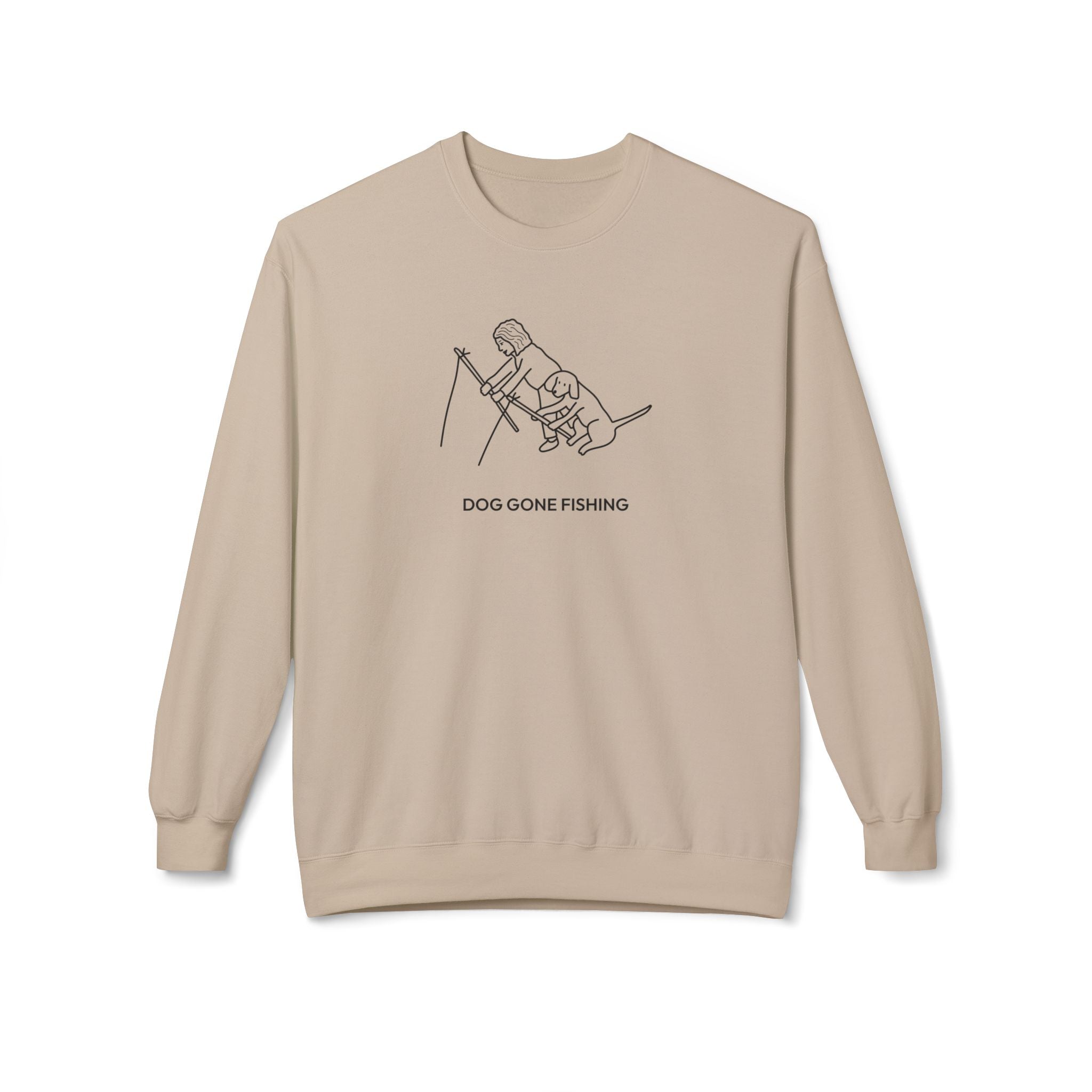 MoreWoof Dog Gone Fishing sweatshirt - Sand