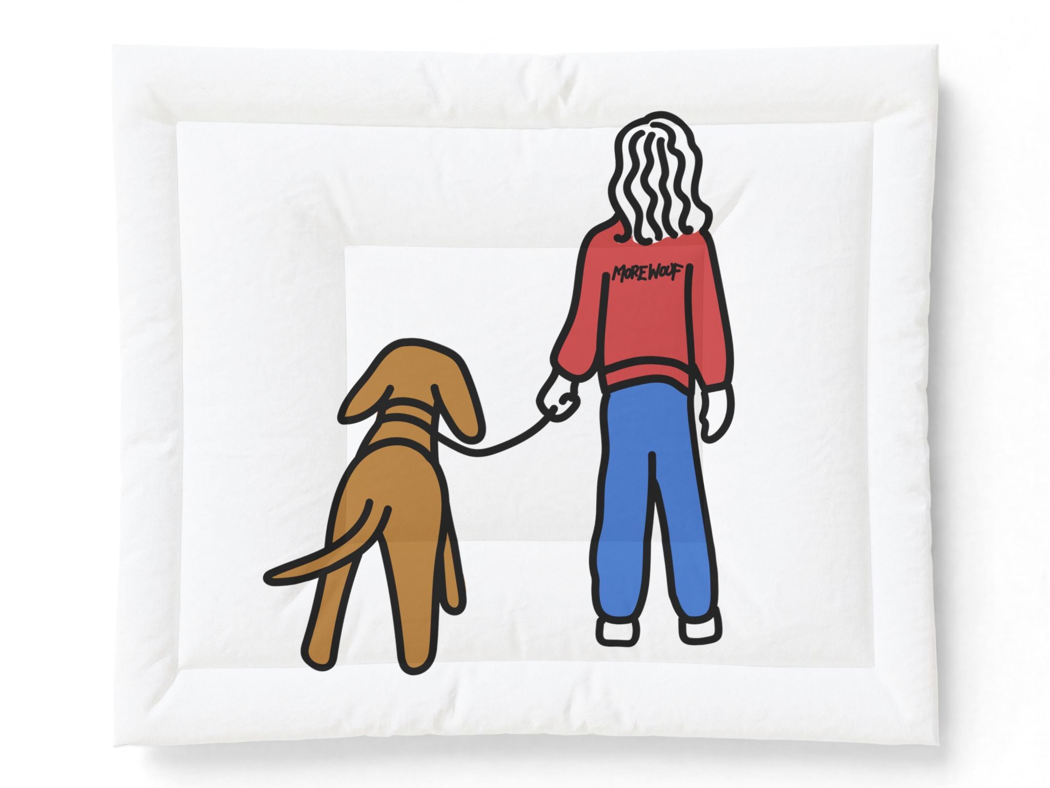 Never Walk Alone throw blanket featuring a person walking their dog on a leash