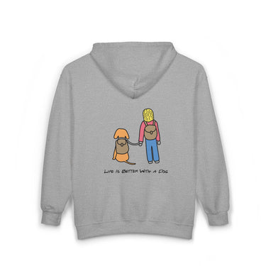 Life Is Better With A Dog (Back Print) | Full Zip Hoodie | Color Collection | Fall Collection