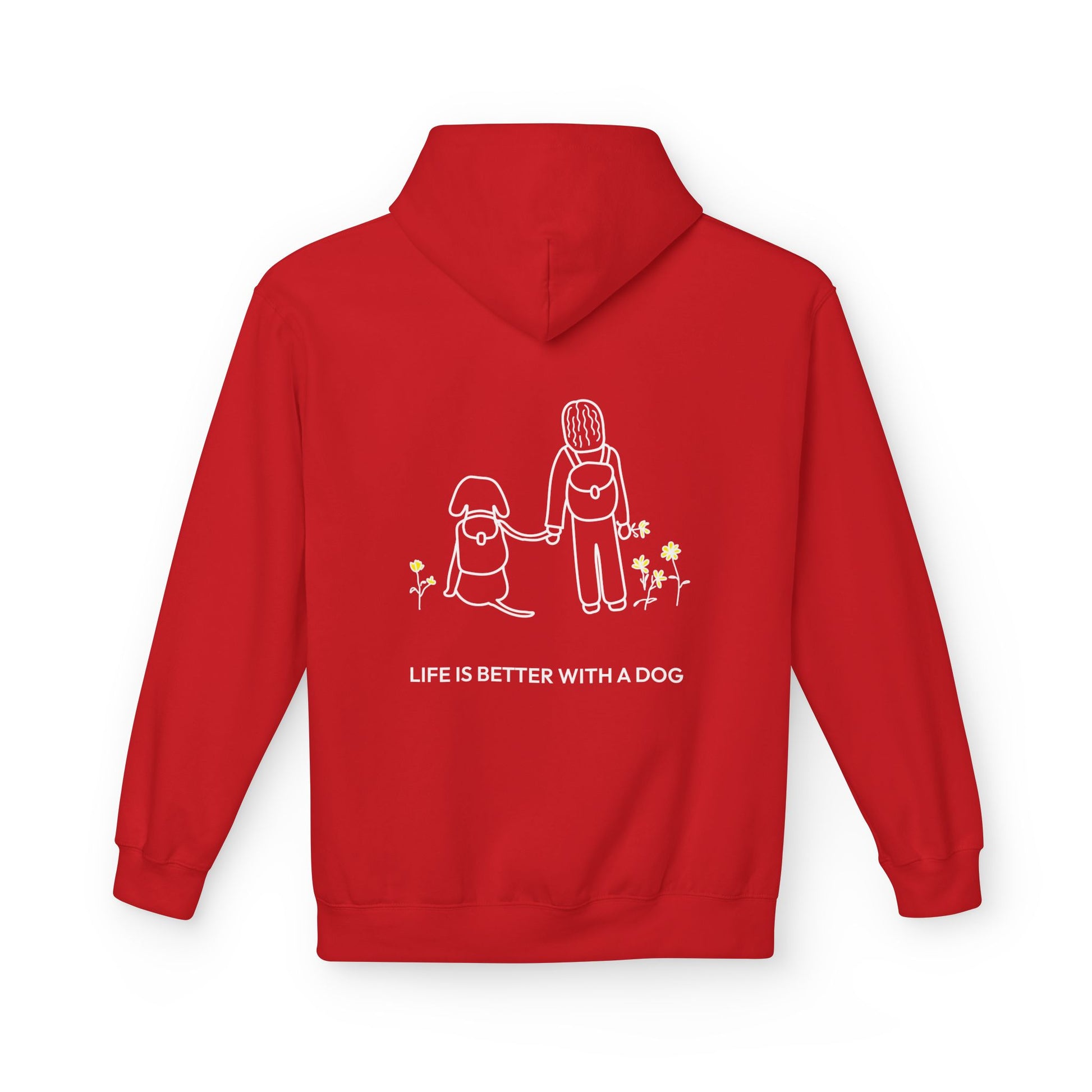 Life Is Better With A Dog -- Hiking (Back Print) | Softstyle Fleece Hoodie | Life Is Better With A Dog Collection