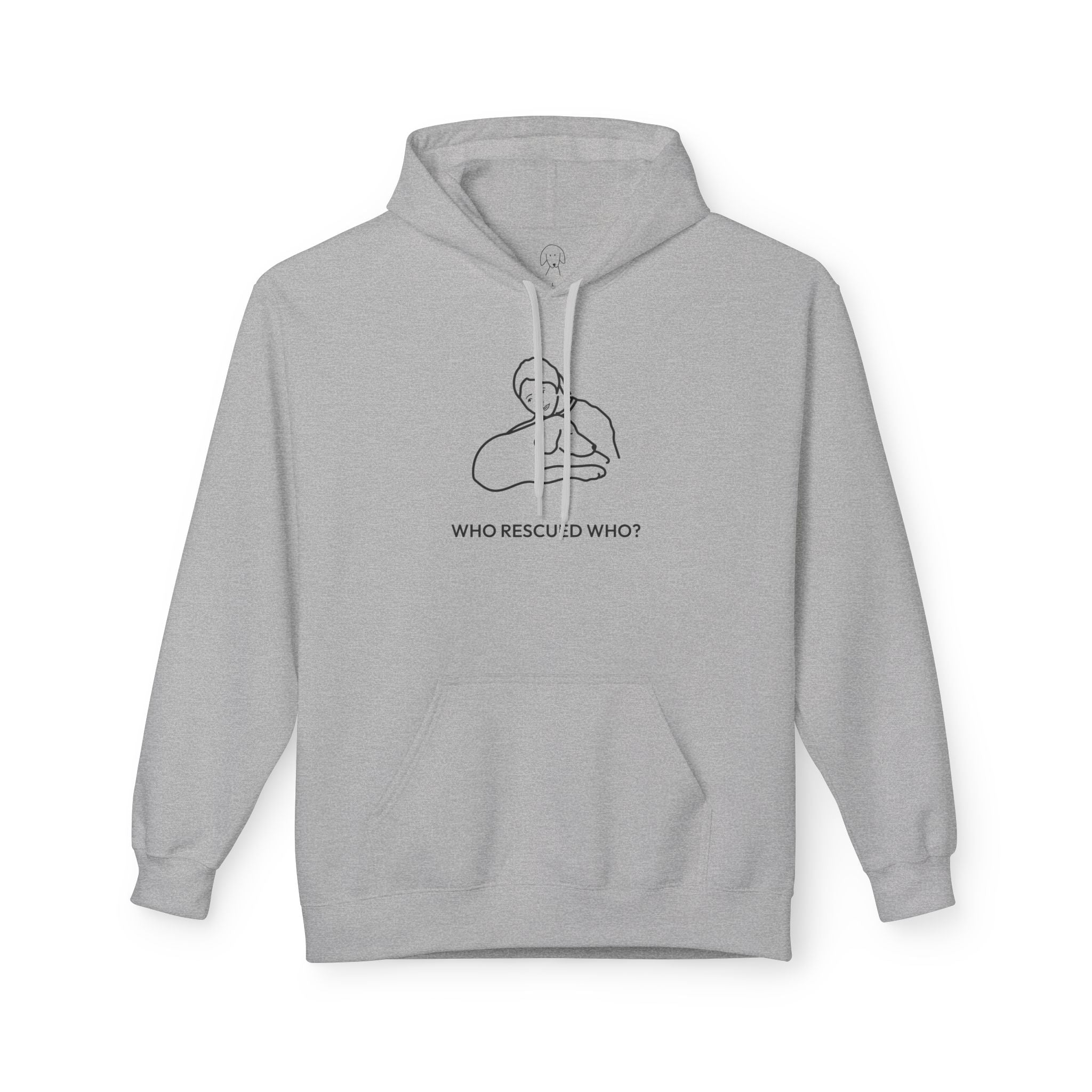 Sport Grey Who Rescued Who hoodie from MoreWoof