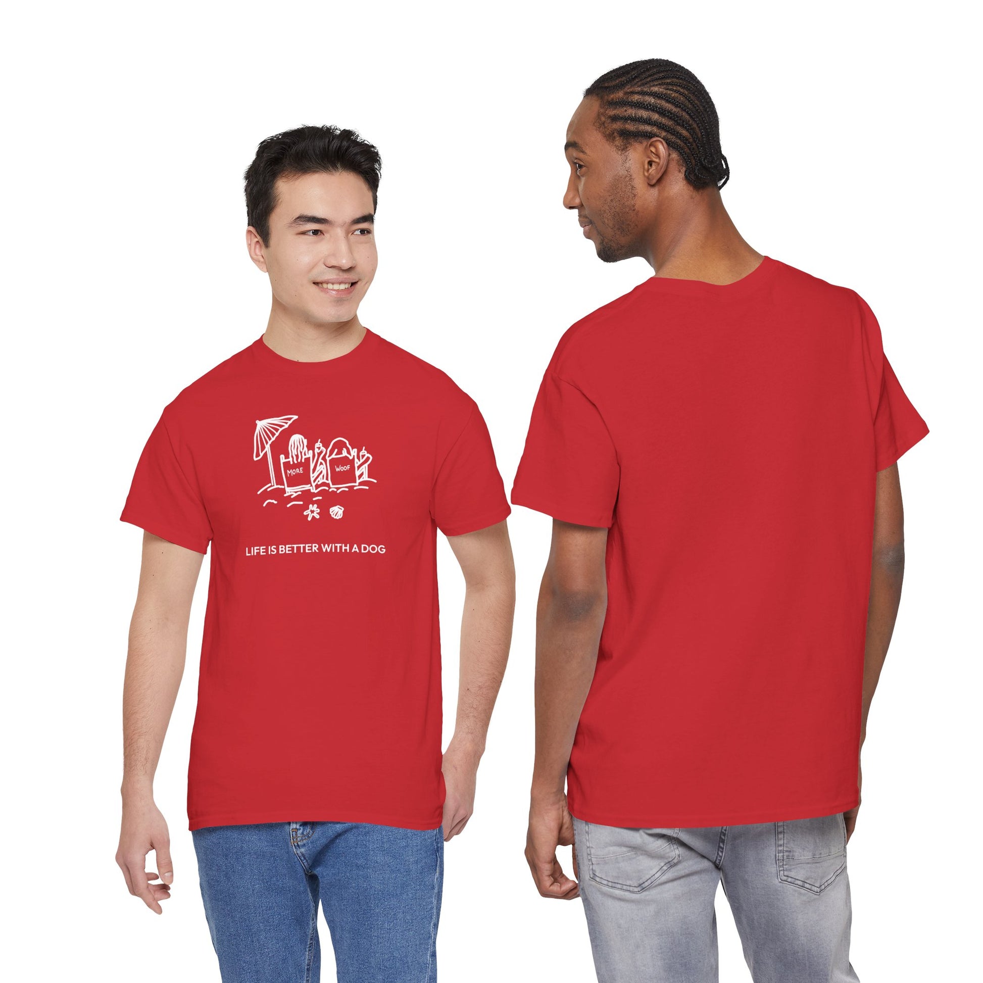 Life is Better with a Dog -- Beach| Soft Cotton Tee | Summer Collection | Life Is Better With A Dog Collection