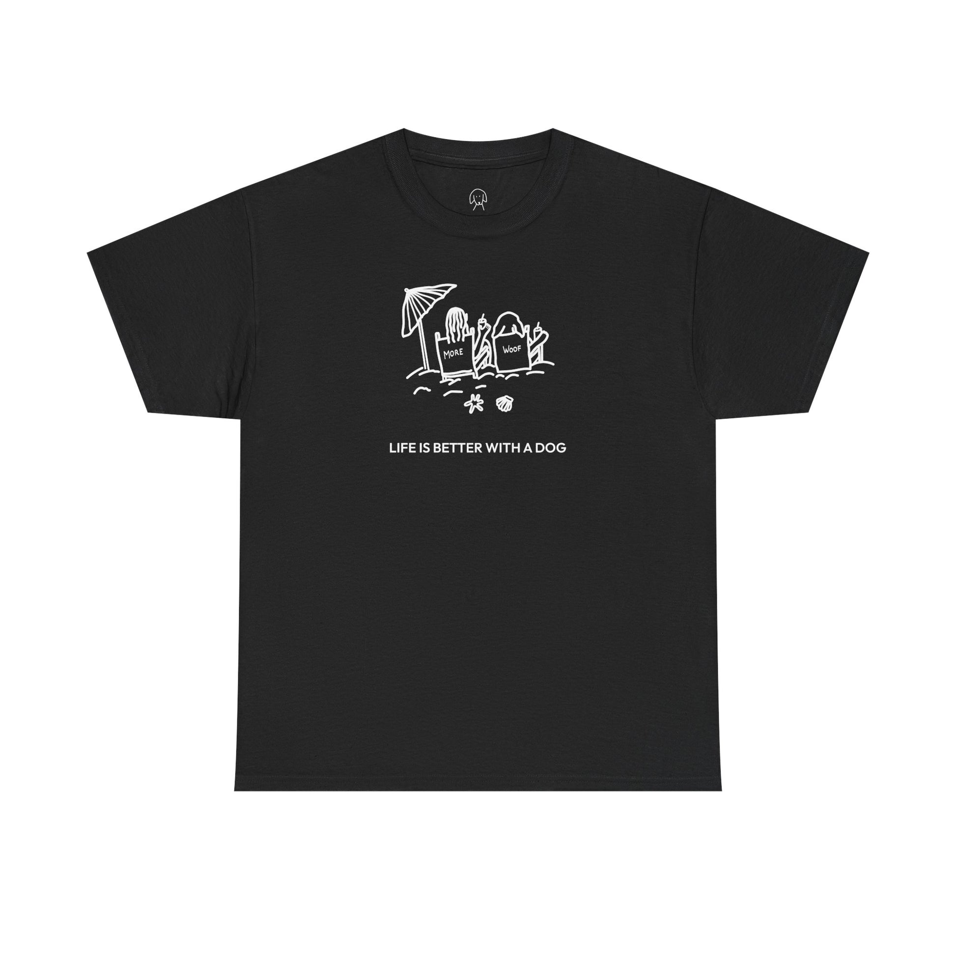 Life is Better with a Dog -- Beach| Soft Cotton Tee | Summer Collection | Life Is Better With A Dog Collection