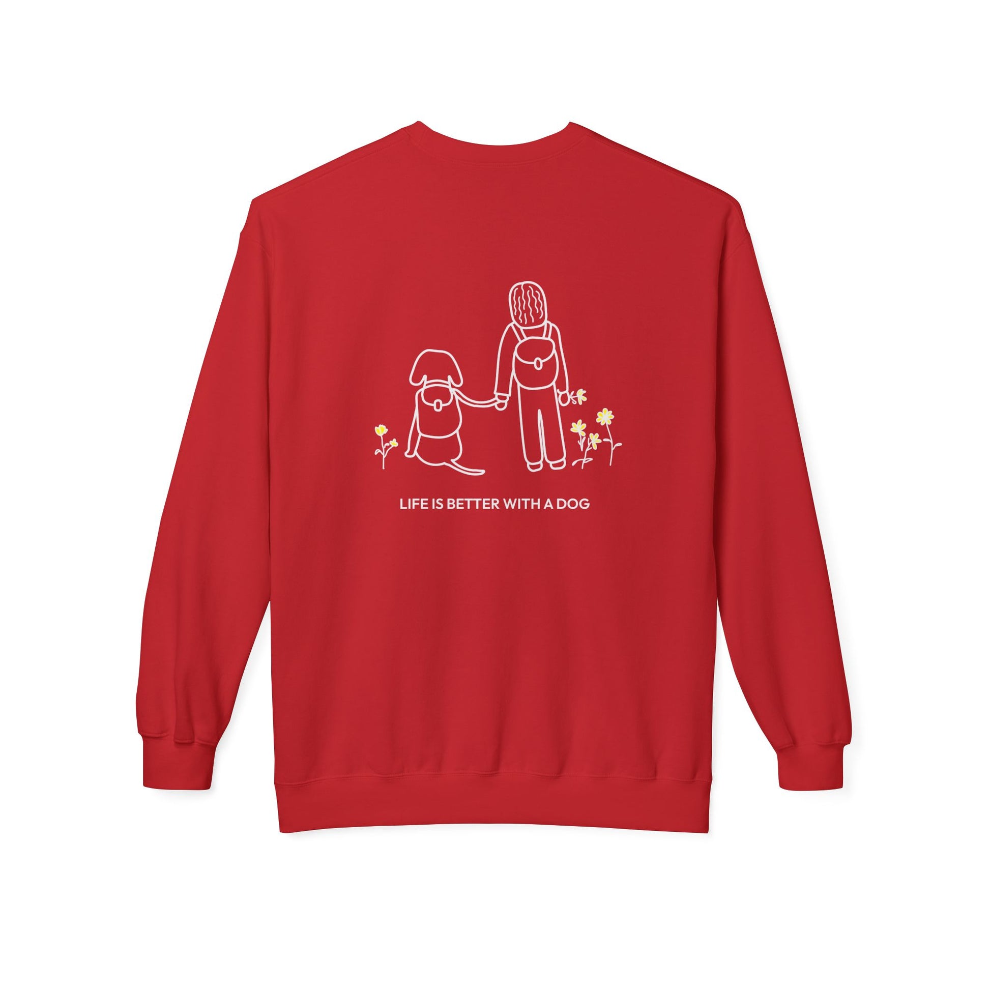 Life Is Better With A Dog -- Hiking (Back Print) | Soft Fleece Sweatshirt | Life Is Better With A Dog Collection