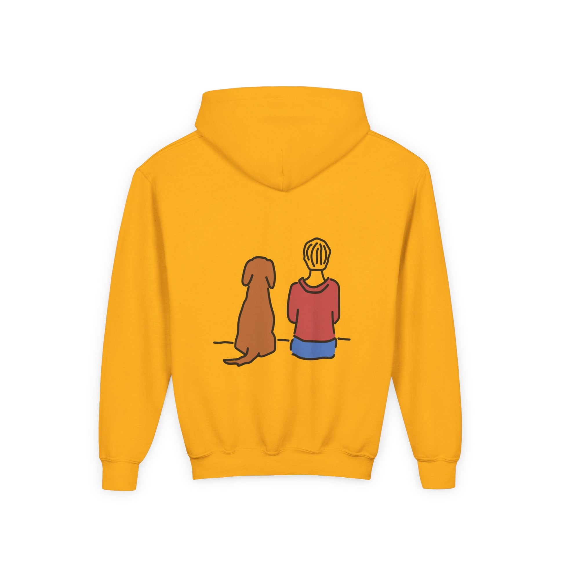 "Better Together" Youth Hoodie (Back Print Design) for Kids Who Love Dogs | Color Collection