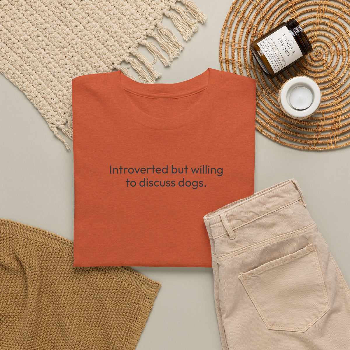 Introverted but willing to discuss dogs | Soft Cotton Tee | Dog Person Collection