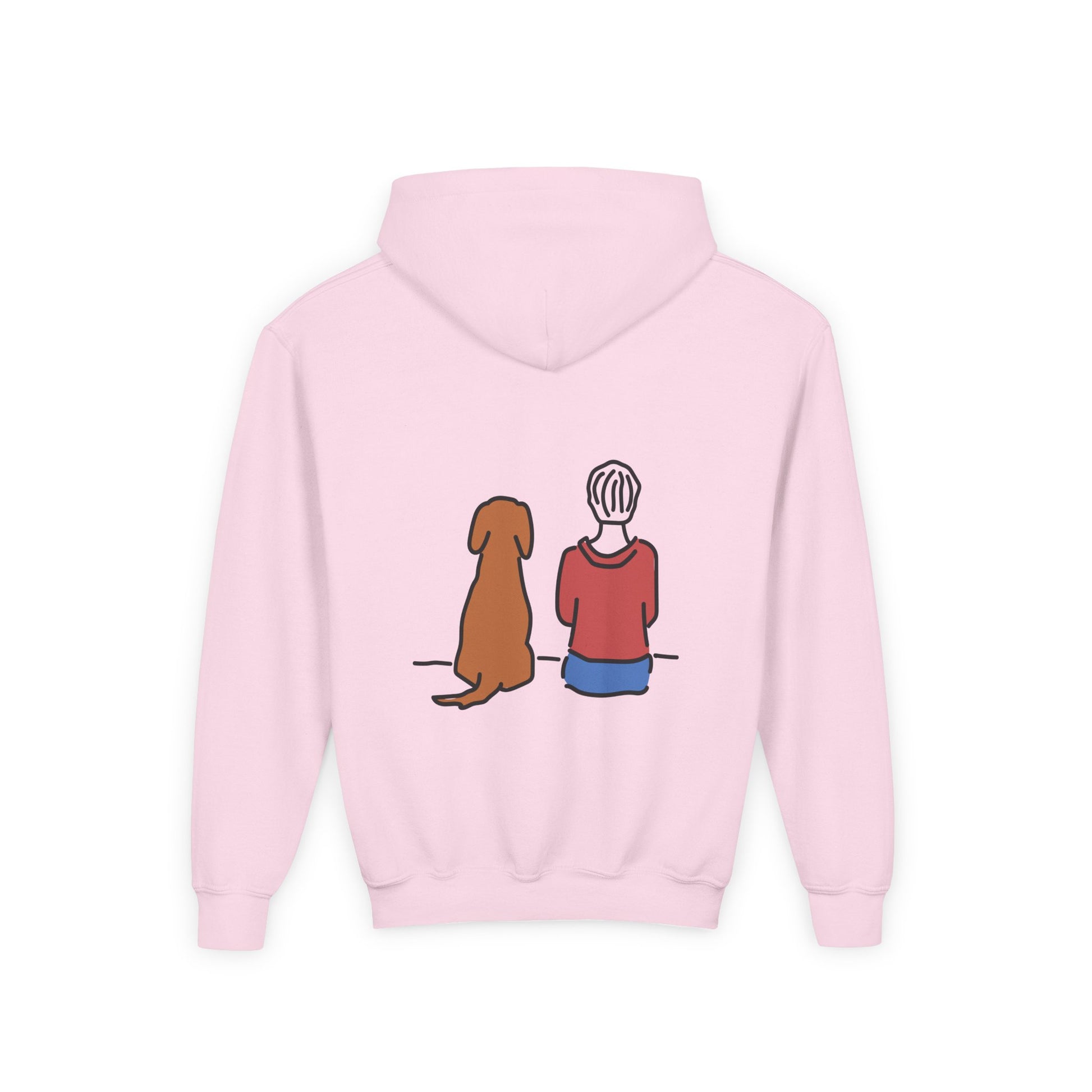"Better Together" Youth Hoodie (Back Print Design) for Kids Who Love Dogs | Color Collection