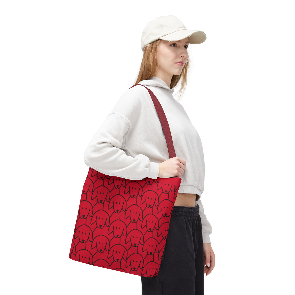 Playful Dog Pattern Tote Bag | 13", 16", 18"