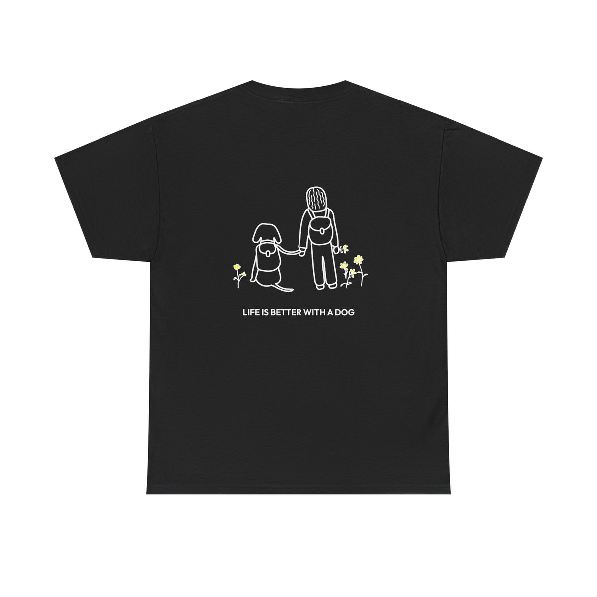 Life Is Better With A Dog -- Hiking (Back Print) | Soft Cotton Tee | Life Is Better With A Dog Collection