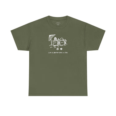 Life is Better with a Dog -- Beach| Soft Cotton Tee | Summer Collection | Life Is Better With A Dog Collection
