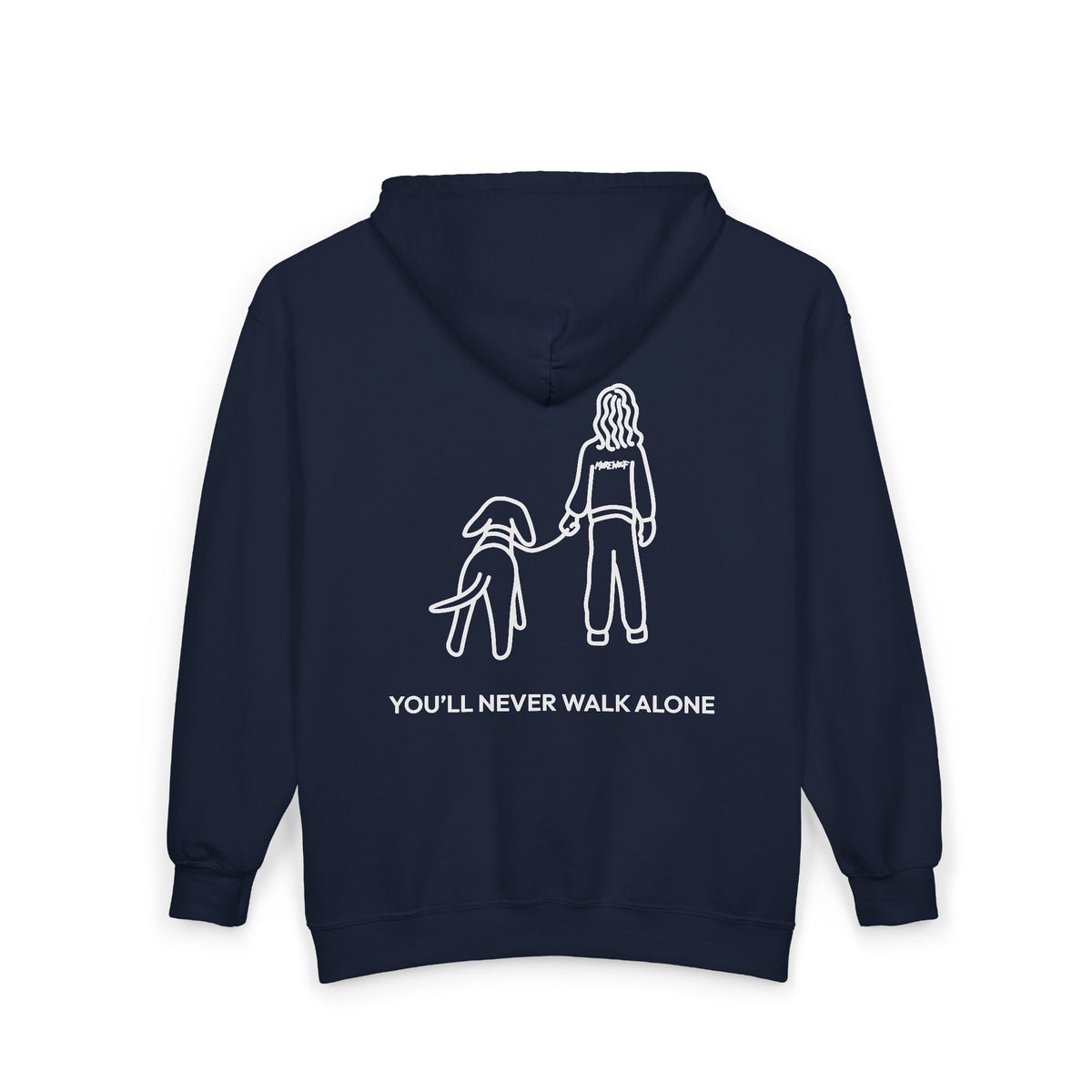 You'll Never Walk Alone (Back Print) | MoreWoof Full Zip Hoodie for Dog Lovers