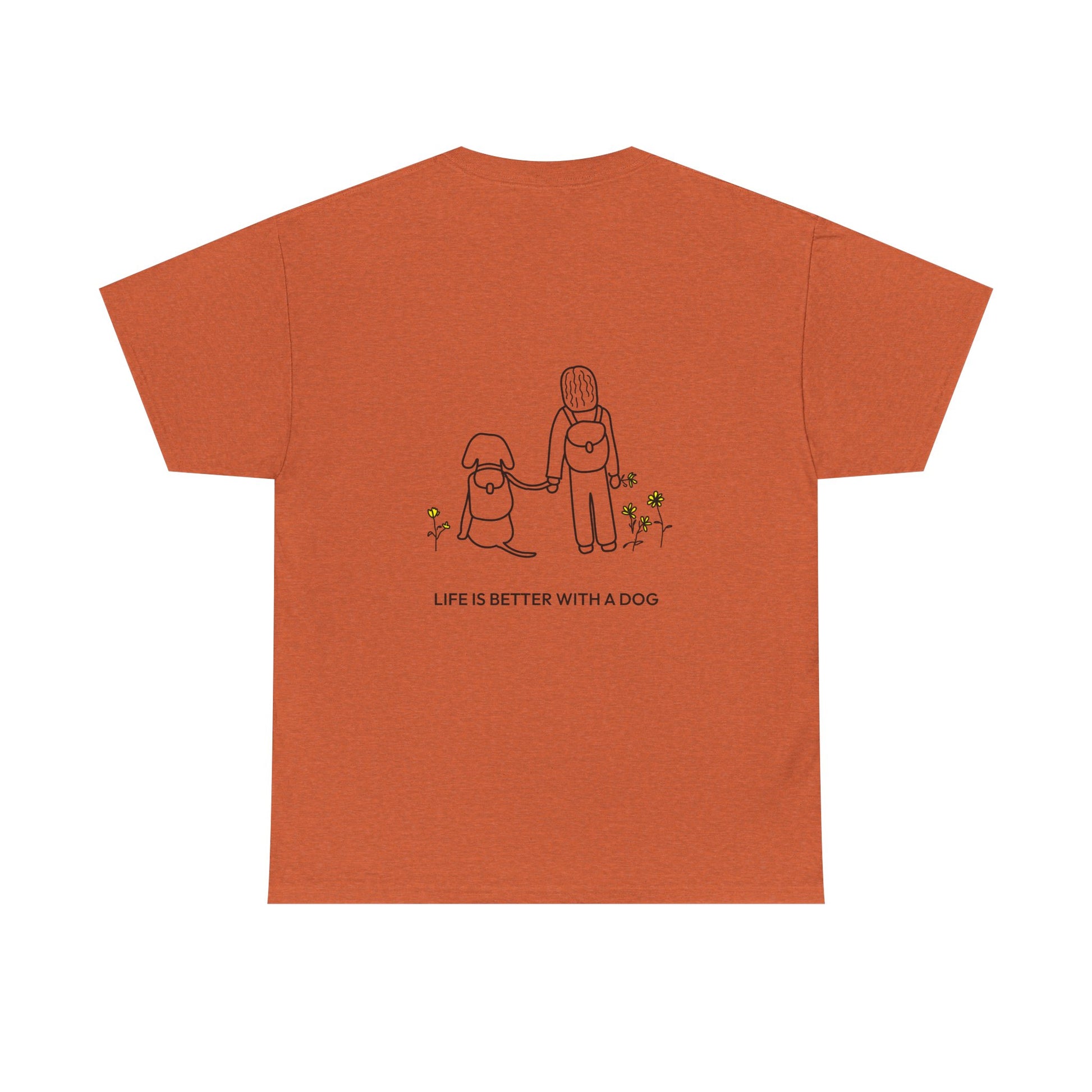 Life Is Better With A Dog -- Hiking (Back Print) | Soft Cotton Tee | Life Is Better With A Dog Collection