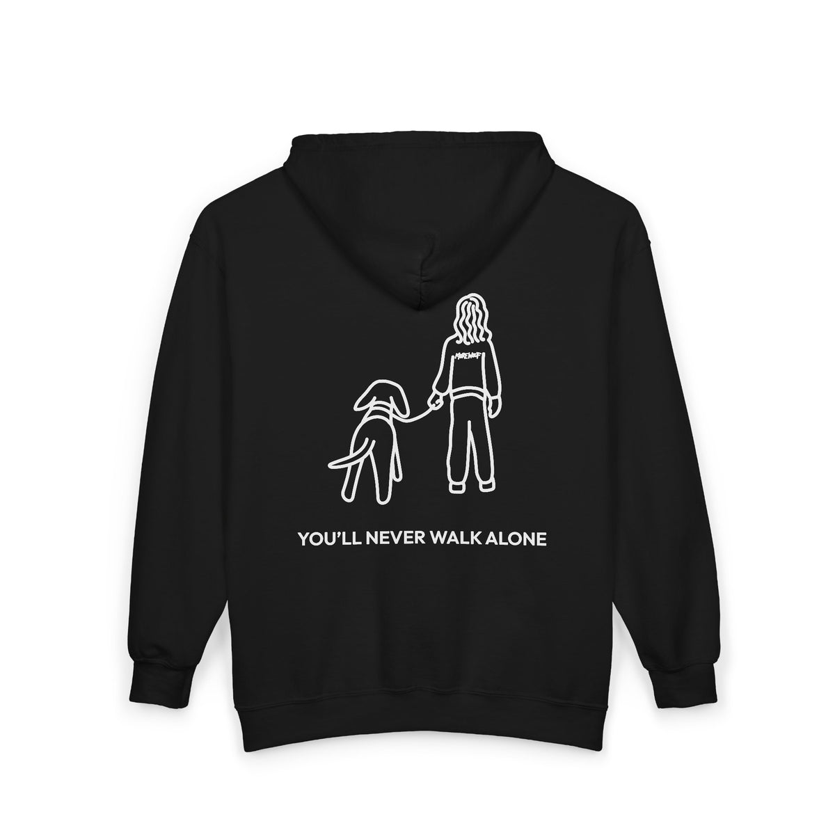 You'll Never Walk Alone (Back Print) | MoreWoof Full Zip Hoodie for Dog Lovers