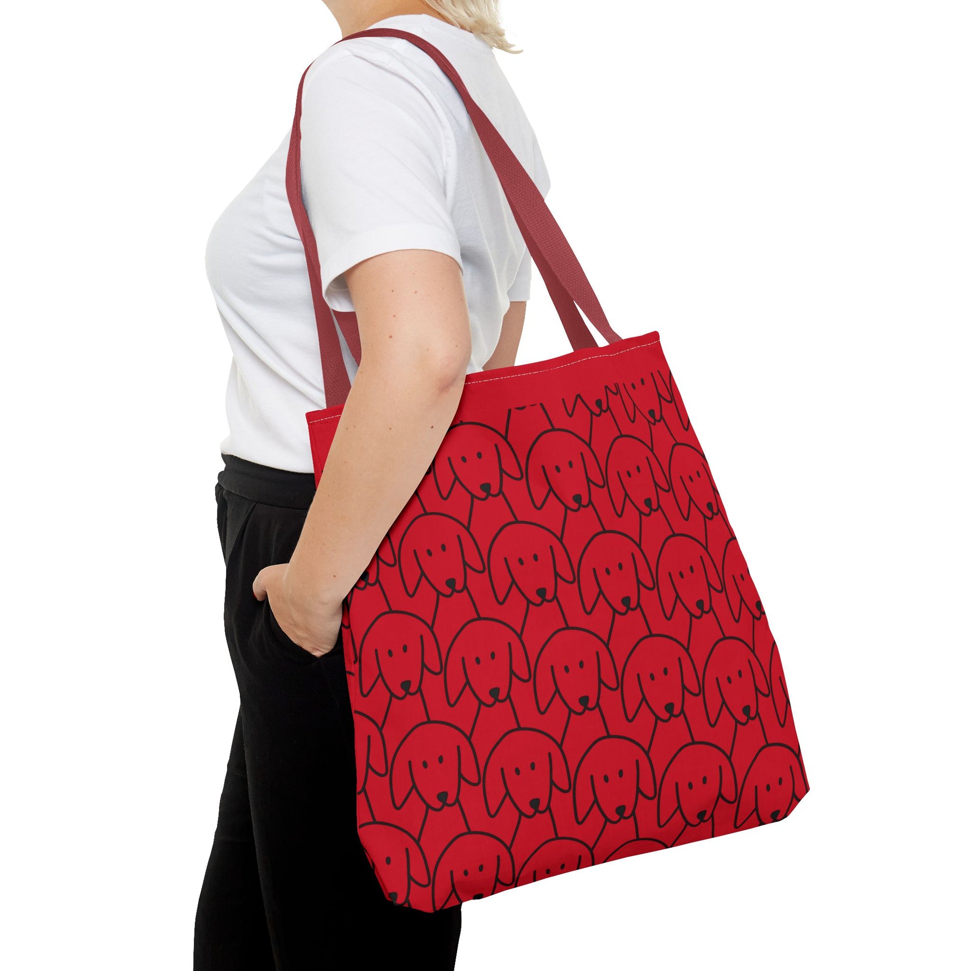 Playful Dog Pattern Tote Bag | 13", 16", 18"