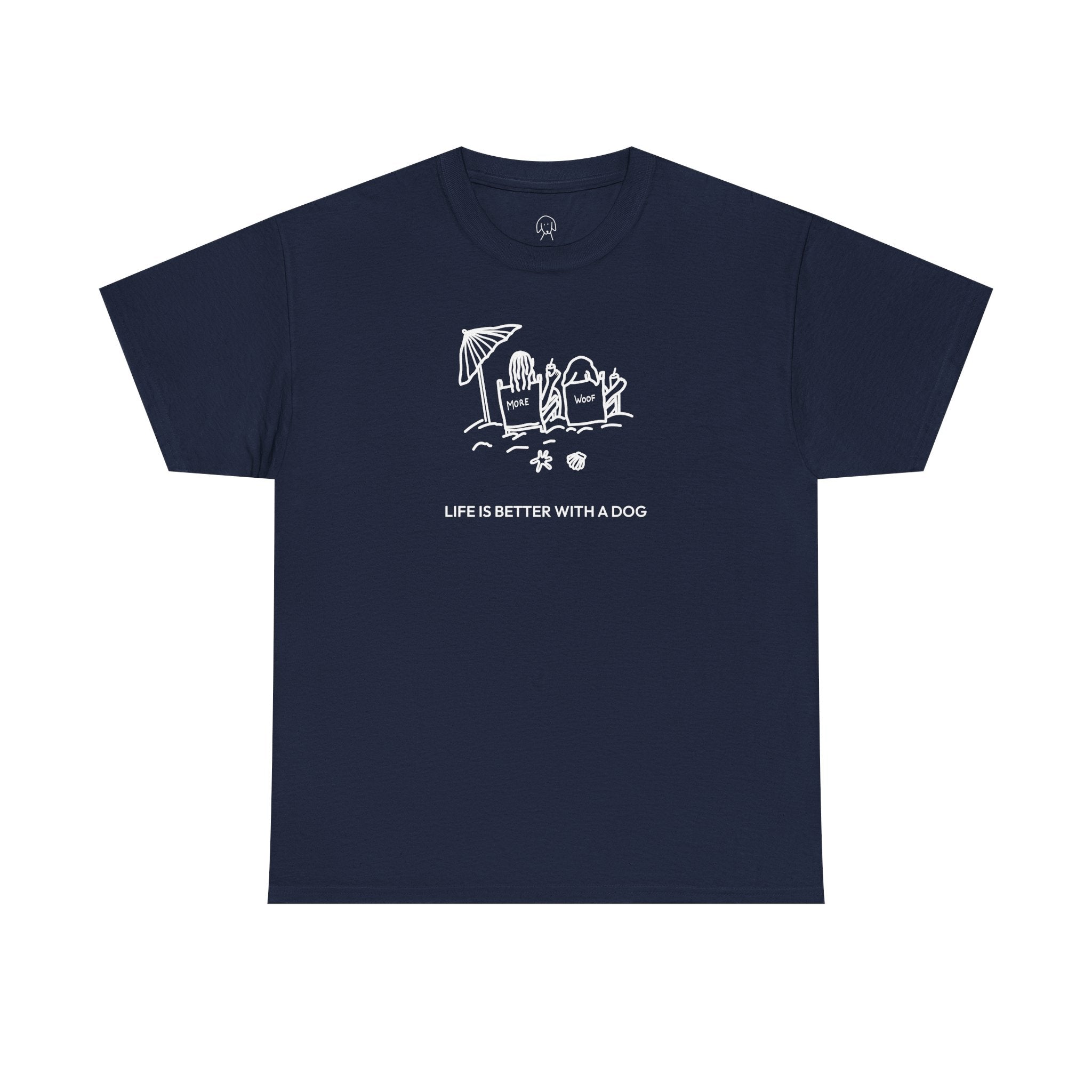 Life is Better with a Dog -- Beach| Soft Cotton Tee | Summer Collection | Life Is Better With A Dog Collection