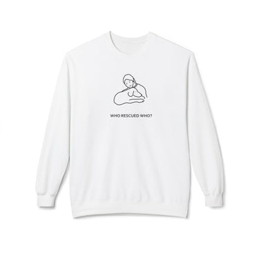 Who Rescued Who? | Morewoof Softstyle Fleece Sweatshirt | Rescue Collection