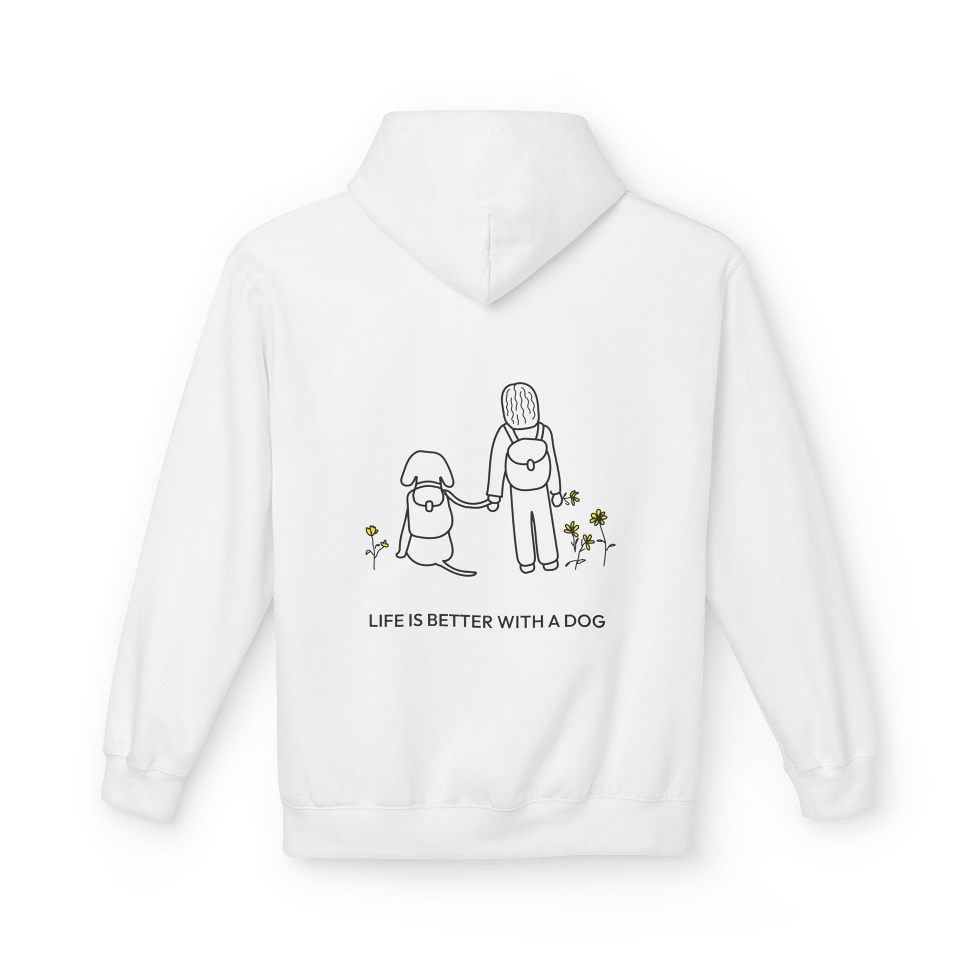 Life Is Better With A Dog -- Hiking (Back Print) | Softstyle Fleece Hoodie | Life Is Better With A Dog Collection