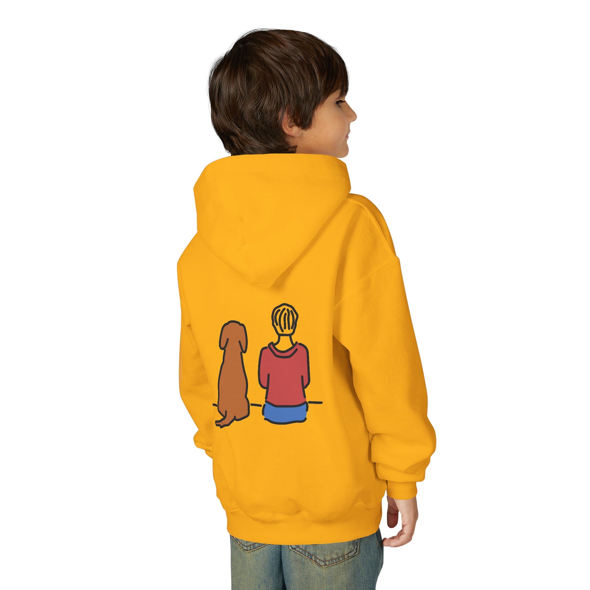 "Better Together" Youth Hoodie (Back Print Design) for Kids Who Love Dogs | Color Collection