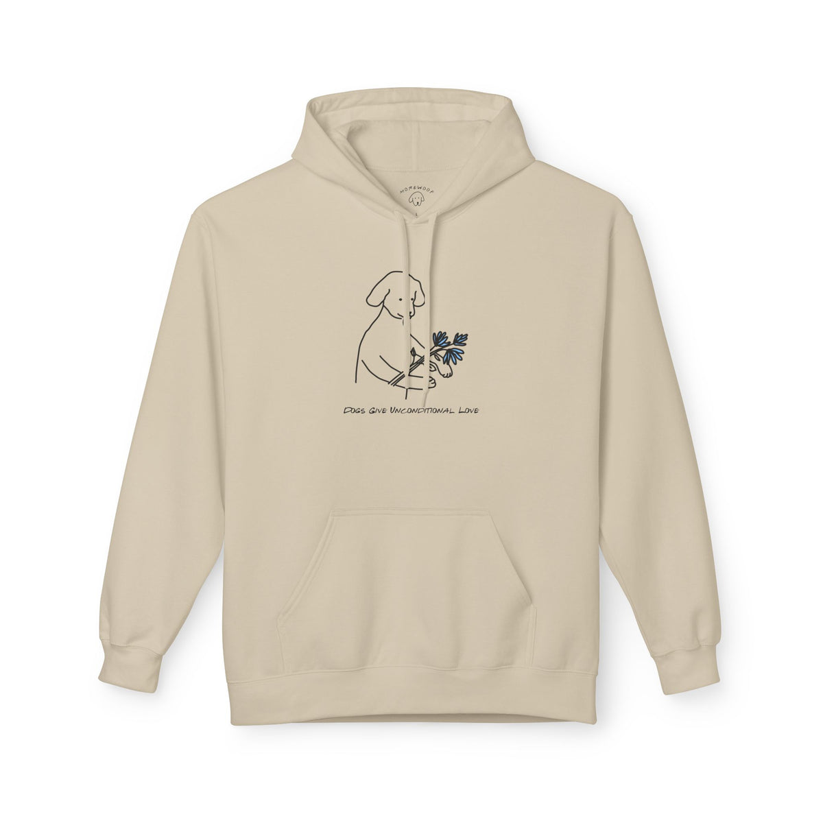 Dogs Give Unconditional Love | Softstyle Fleece Hoodie | Spring Colllection
