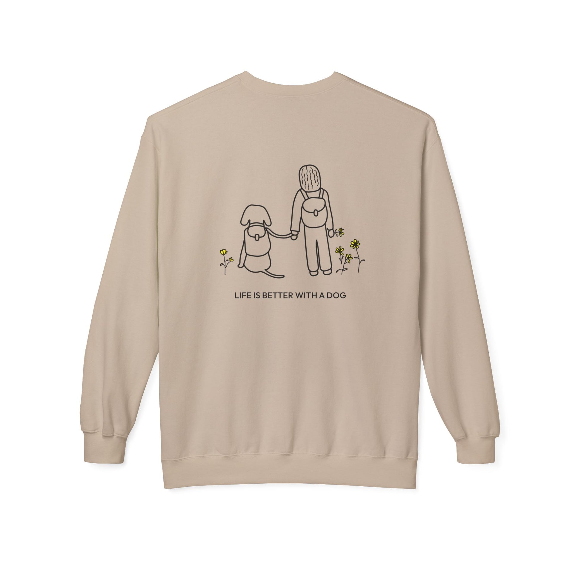 Life Is Better With A Dog -- Hiking (Back Print) | Soft Fleece Sweatshirt | Life Is Better With A Dog Collection