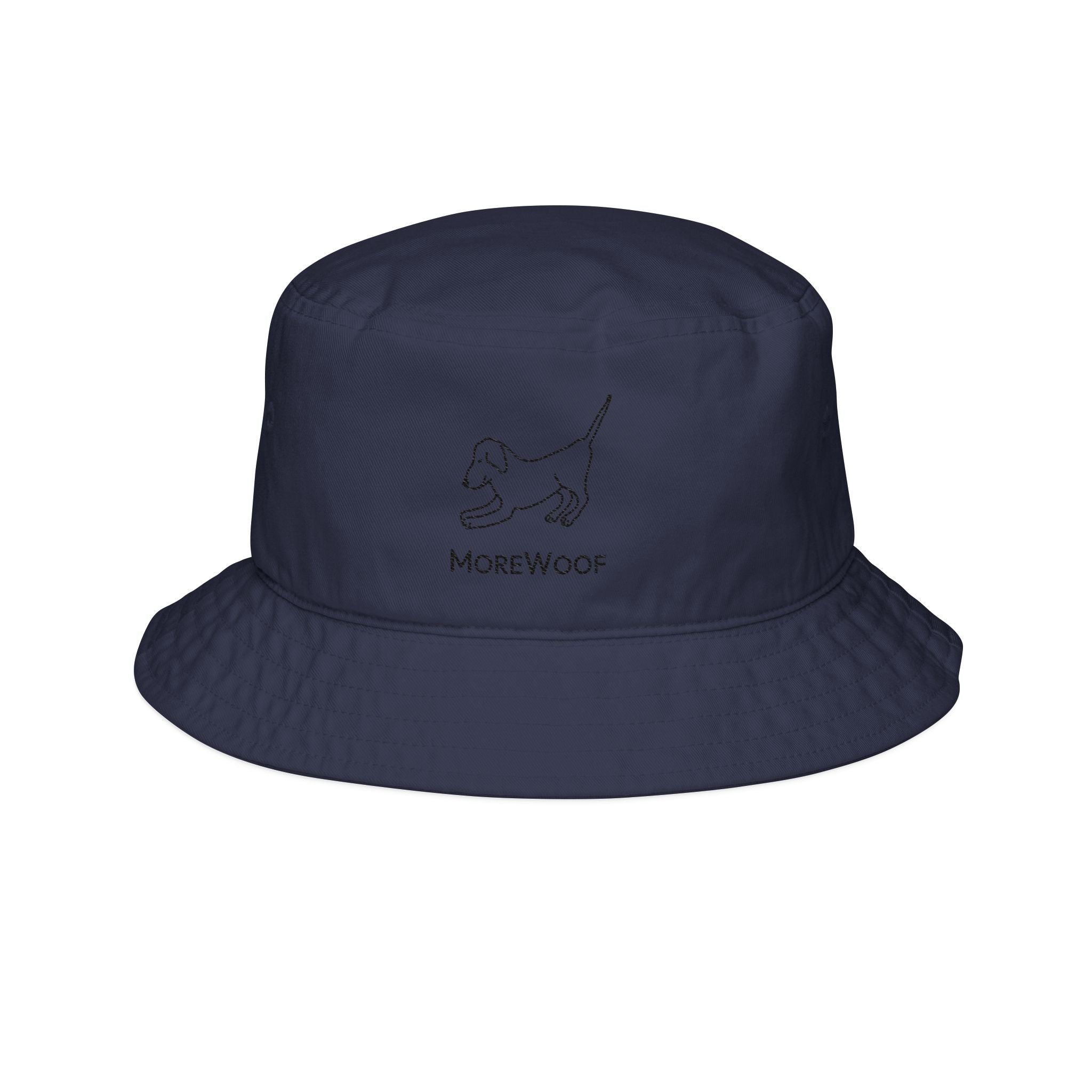 MoreWoof Embroidered Downward Dog Sun Hat — Casual Pet-Lover Sun Hat