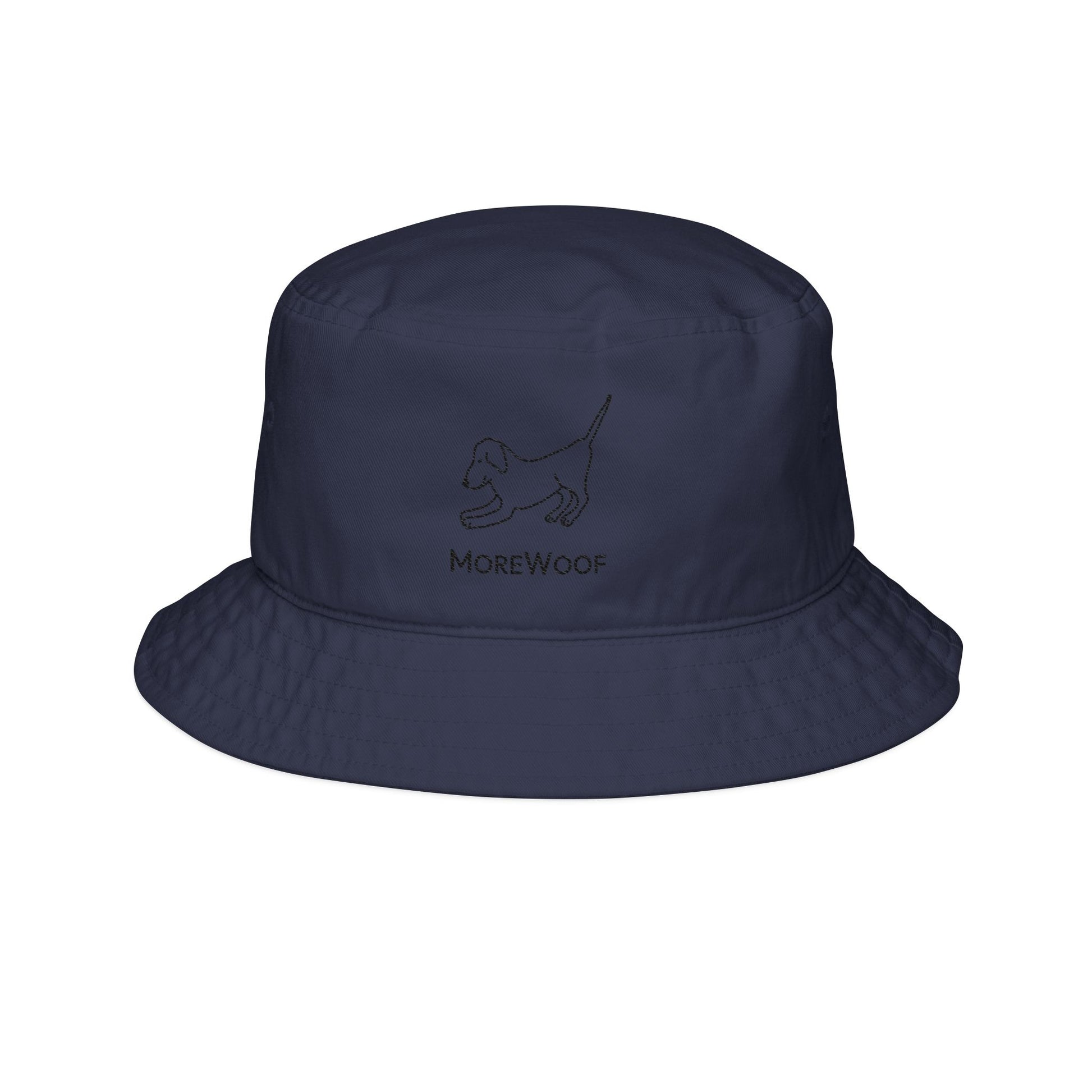 MoreWoof Embroidered Downward Dog Sun Hat — Casual Pet-Lover Sun Hat