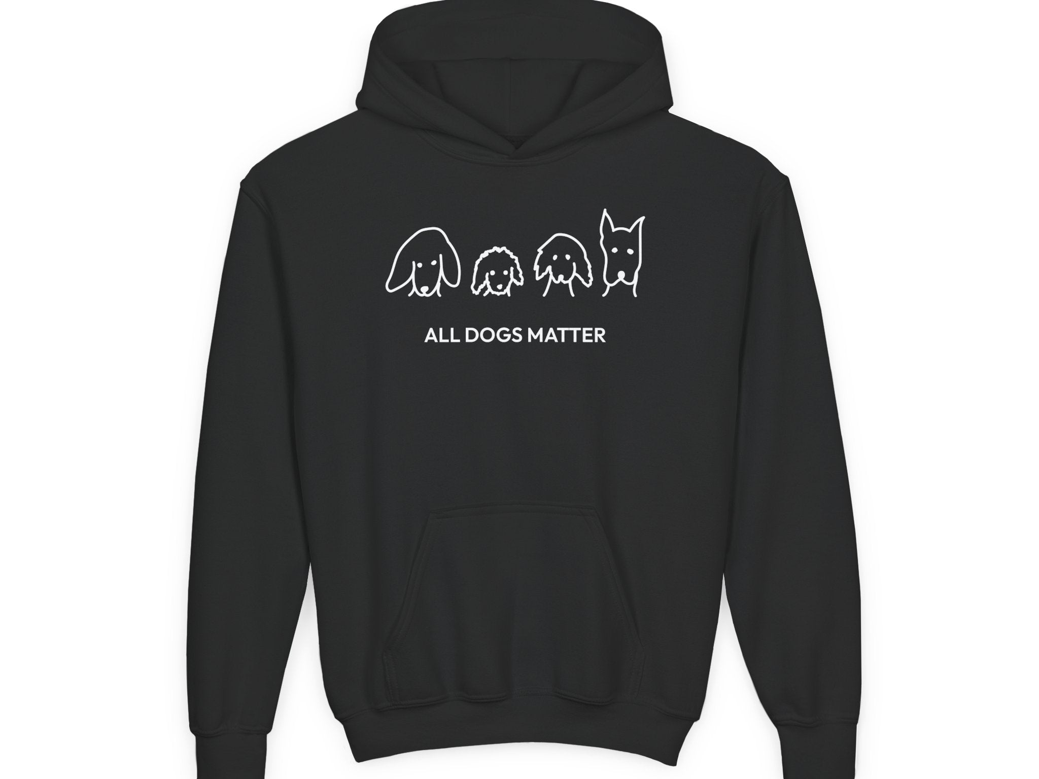 MoreWoof All Dogs Matter youth hoodie in Black