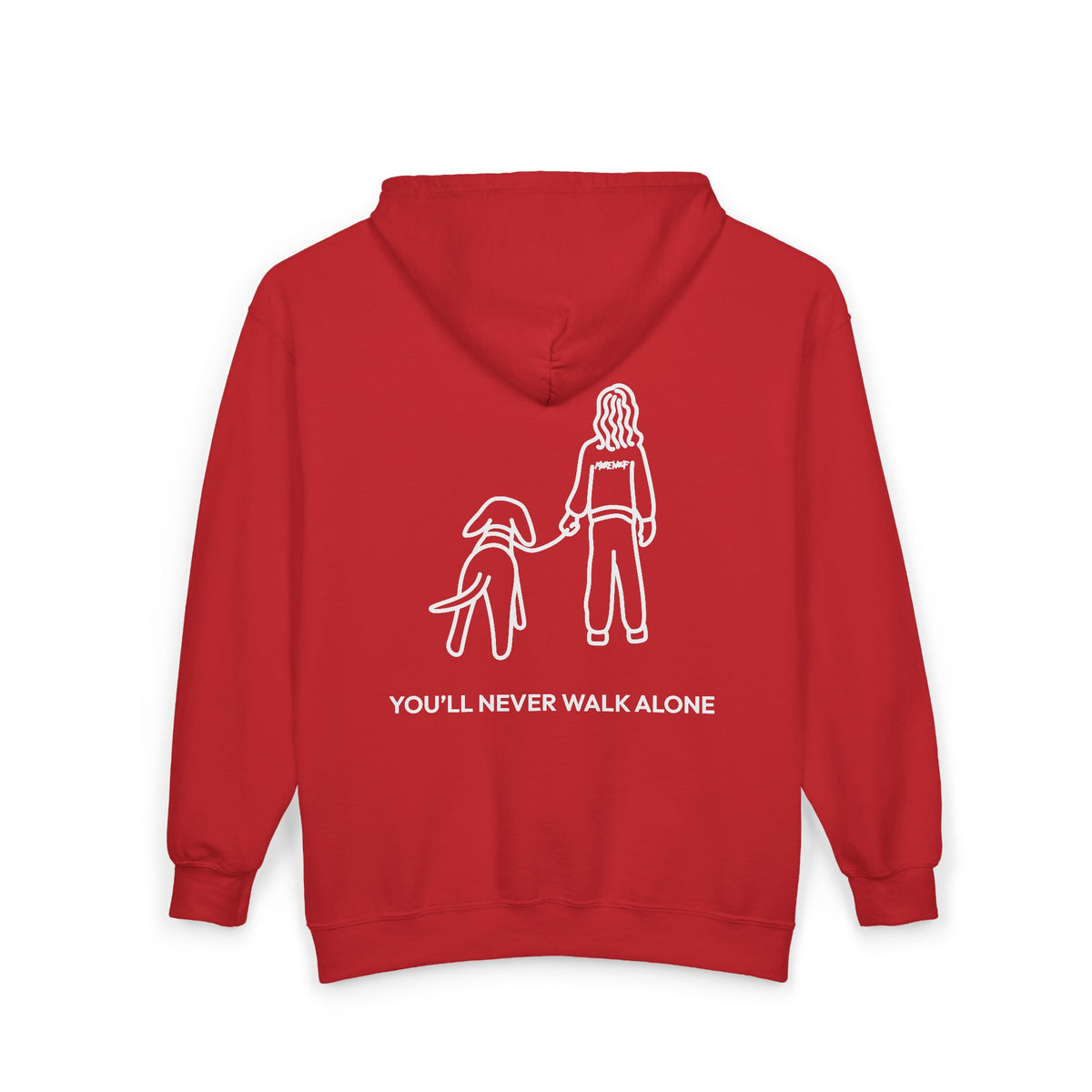 You'll Never Walk Alone (Back Print) | MoreWoof Full Zip Hoodie for Dog Lovers