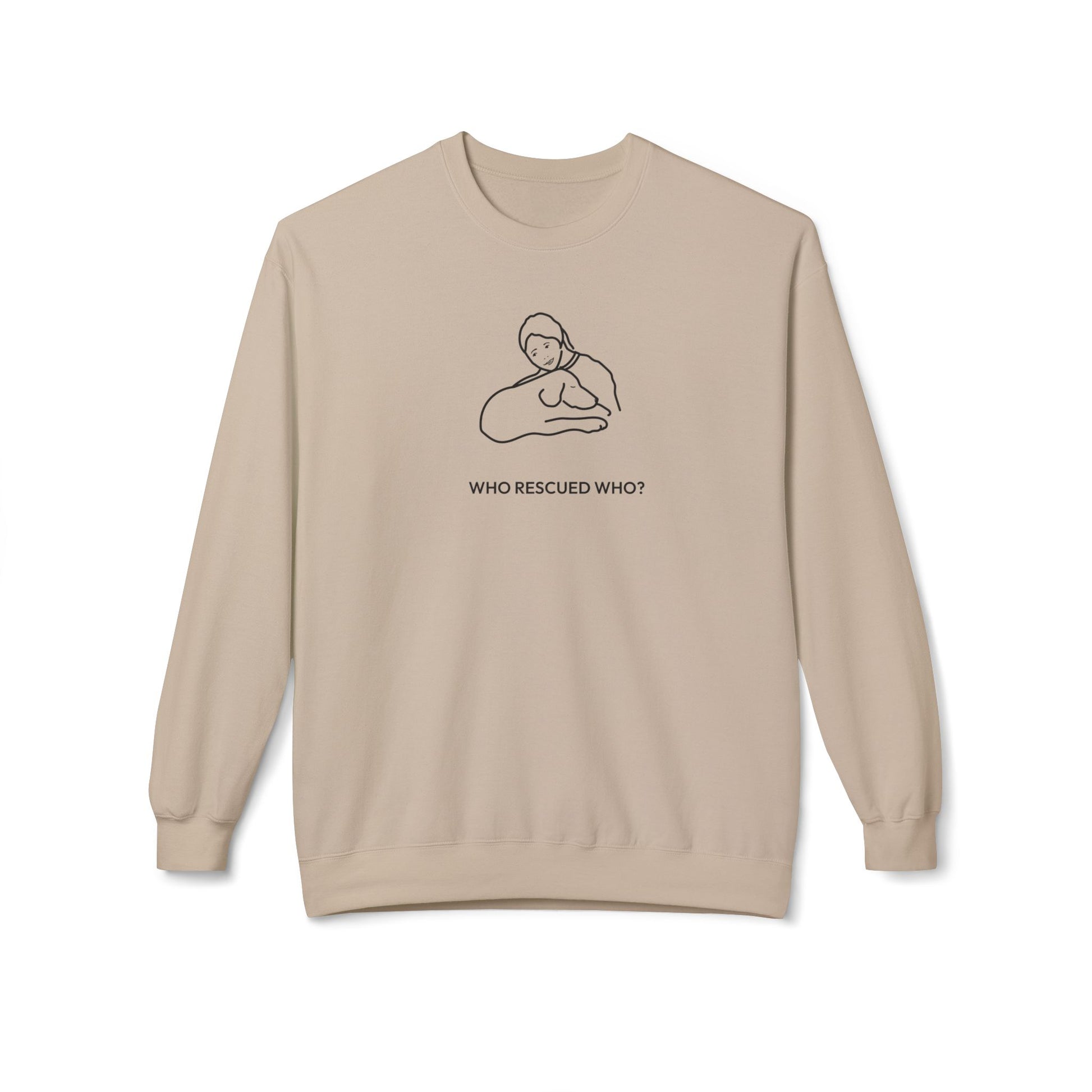 Who Rescued Who? | Morewoof Softstyle Fleece Sweatshirt | Rescue Collection