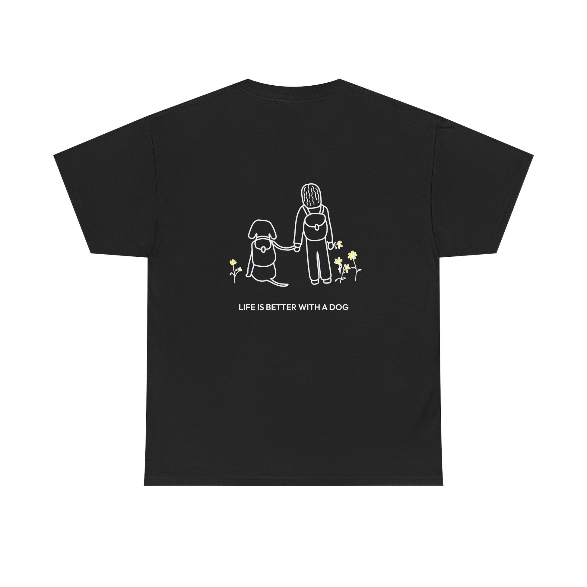 Life Is Better With A Dog -- Hiking (Back Print) | Soft Cotton Tee | Life Is Better With A Dog Collection