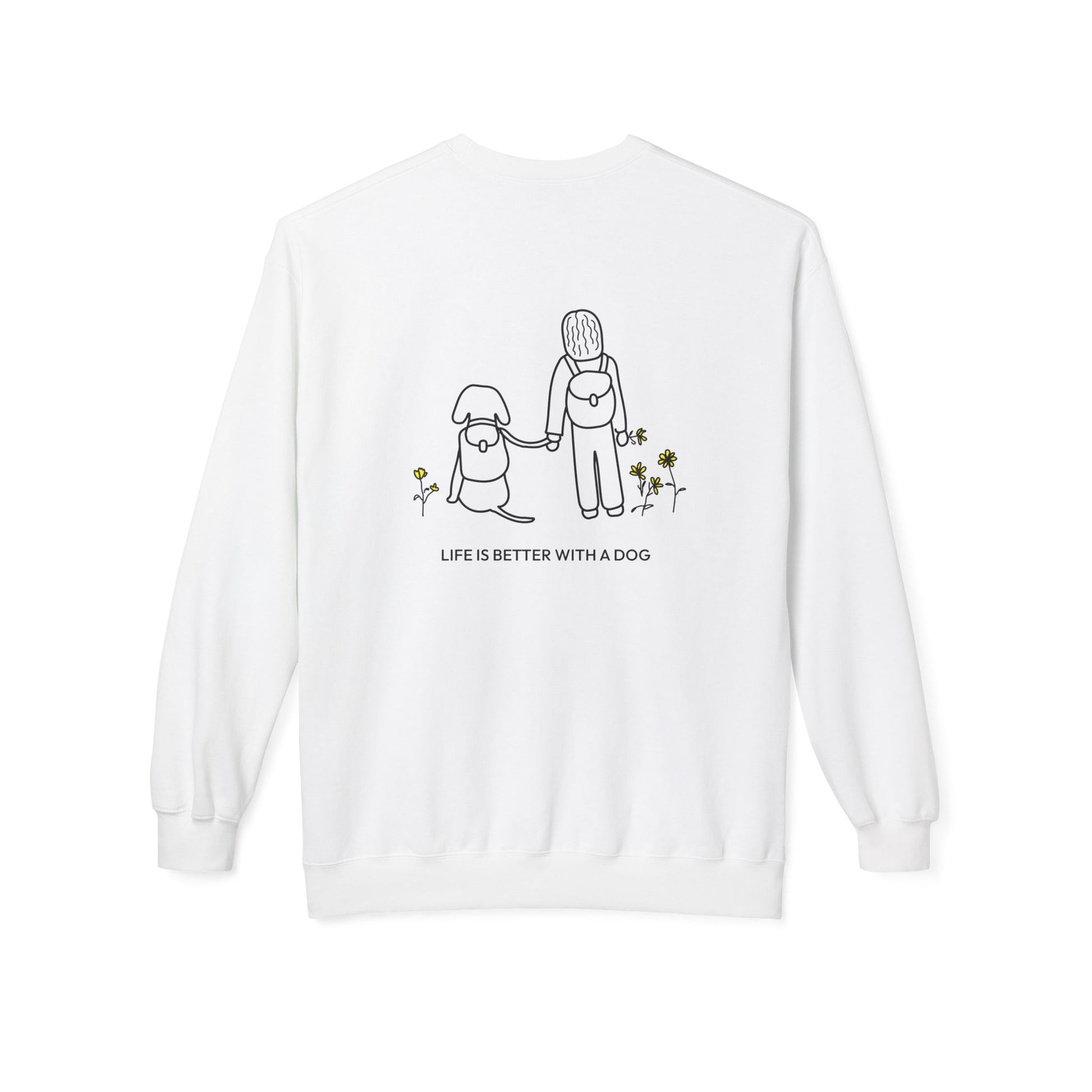 Life Is Better With A Dog -- Hiking (Back Print) | Soft Fleece Sweatshirt | Life Is Better With A Dog Collection