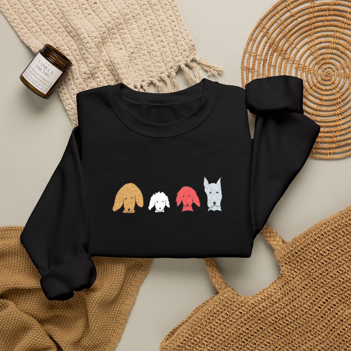 Fall For Dogs (No Text) | Embroidered Sweatshirt | Color Collection| Fall Collection