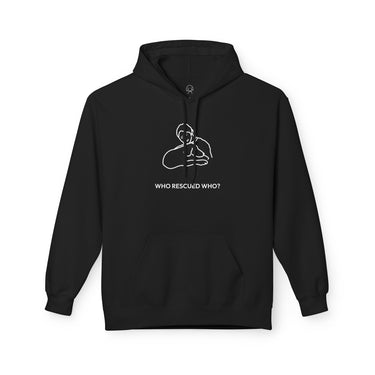 Who Rescued Who? | Morewoof Softstyle Fleece Hoodie | Rescue Collection