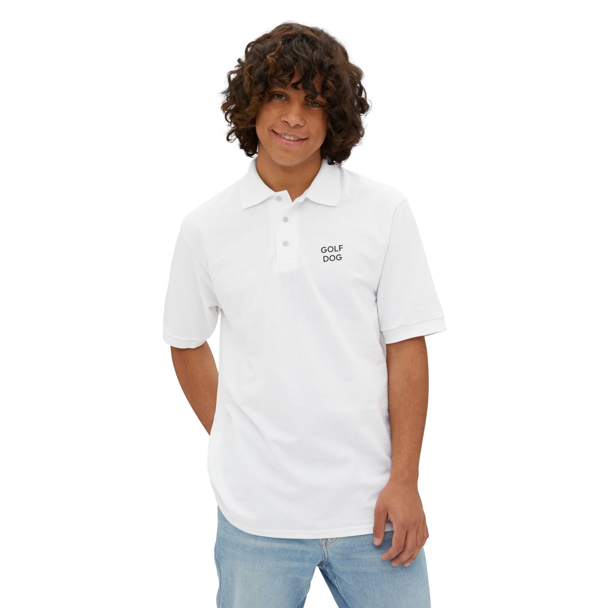 "Golf Dog" Polo Shirt — Men's Piqué Polo